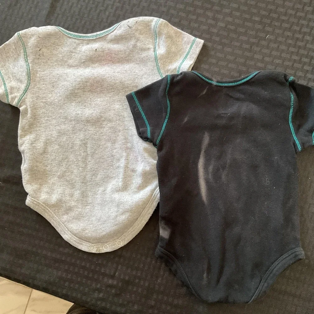Lot of 3 San Jose‎ Sharks Bodysuit Shirts Boys 9-12 Months NHL Hockey One-piece